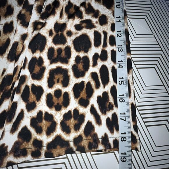 alfani dress tunic Sz Small‎ cheetah animal assymetrical neckline 3/4 sleeve - Picture 7 of 7
